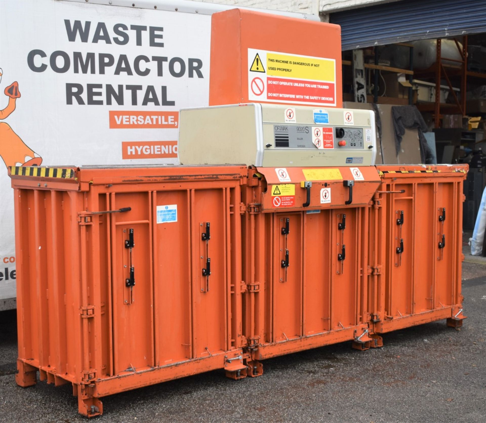 1 x Orwak Multi 9020 Triple Chamber Baler - Recycling Station Suitable For Cardboard, Plastics,