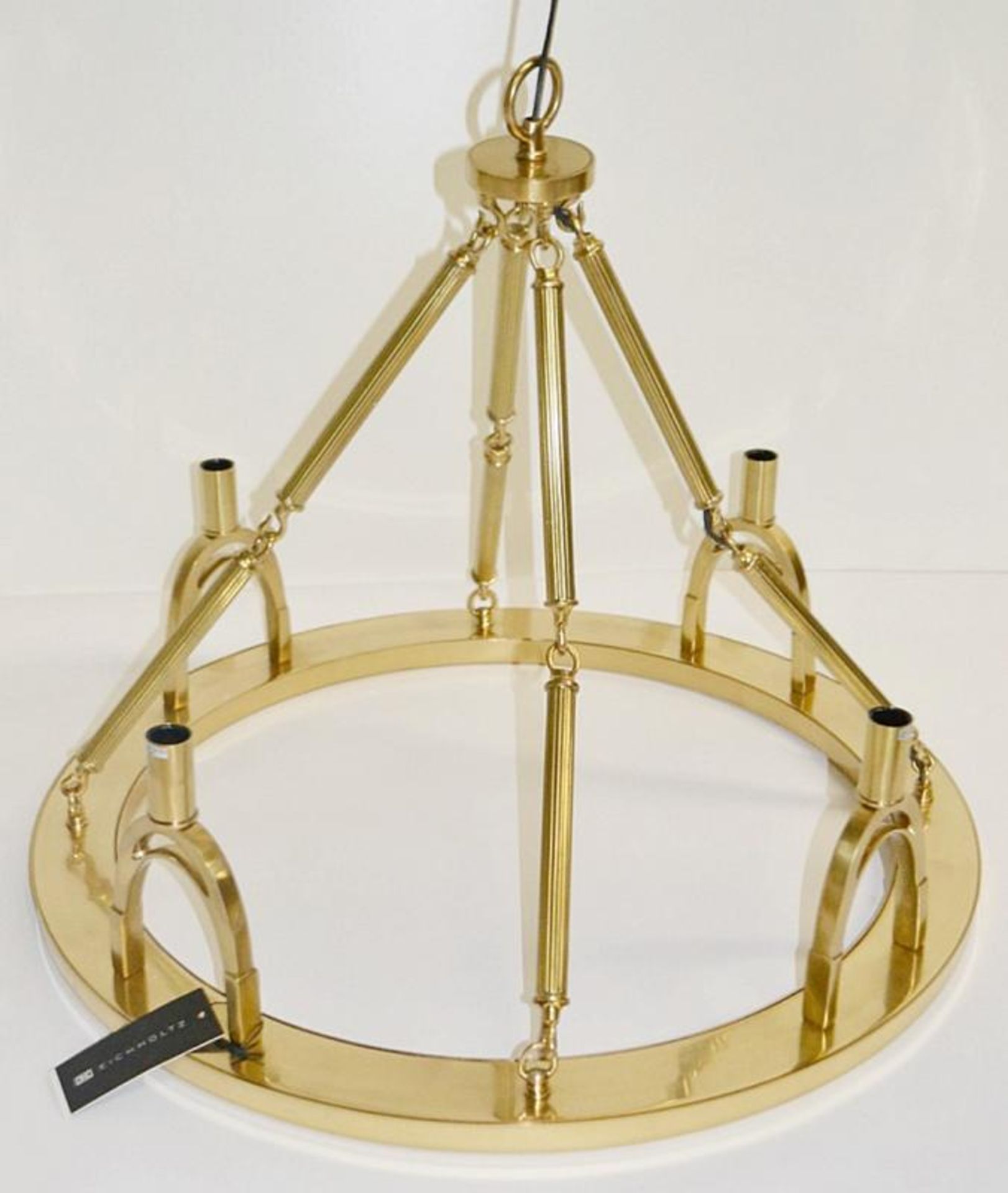 1 x Eichholtz 'Jigger' Equestrian-inspired Chandelier With An Aged Brass Finish - Includes 2 x Sets - Image 2 of 15