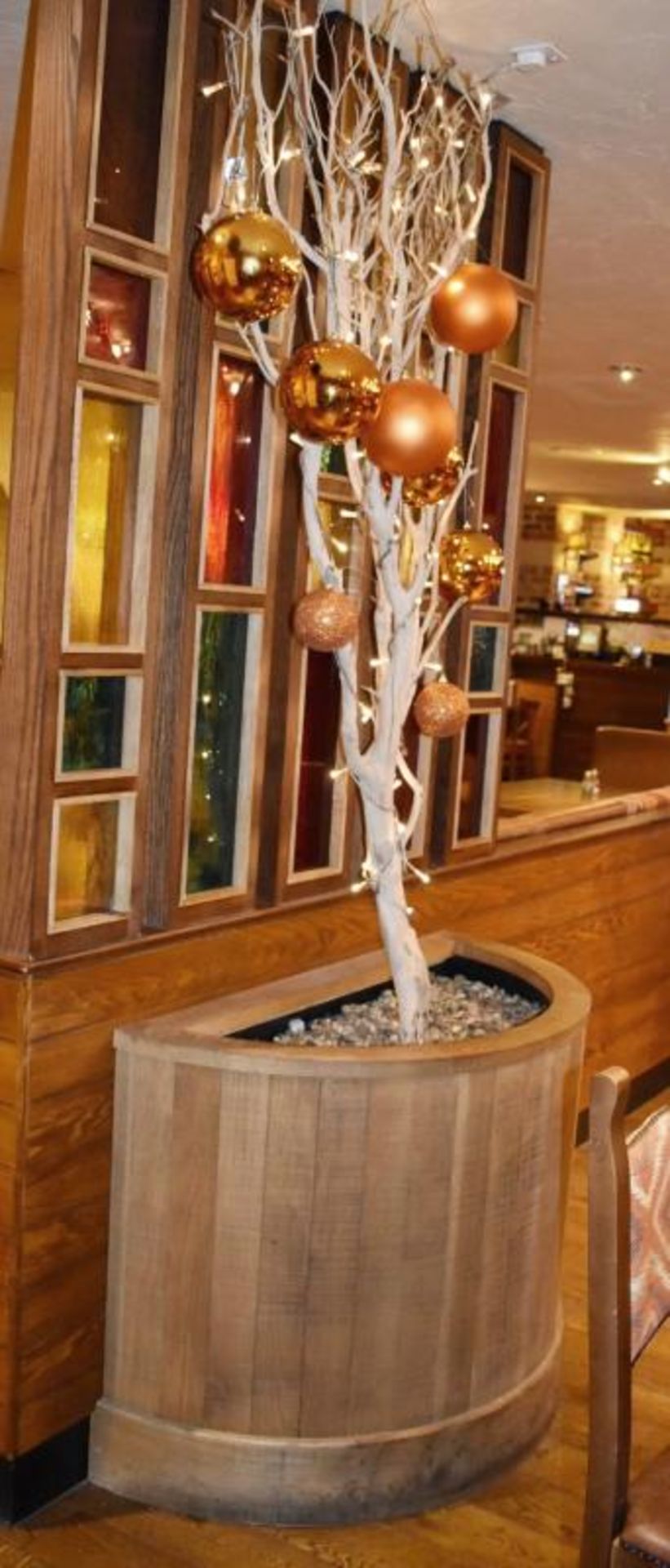 1 x Half Circle Planter With Branch Decoration - H80/170 x W110 x D55 cms - CL461 - Location: London