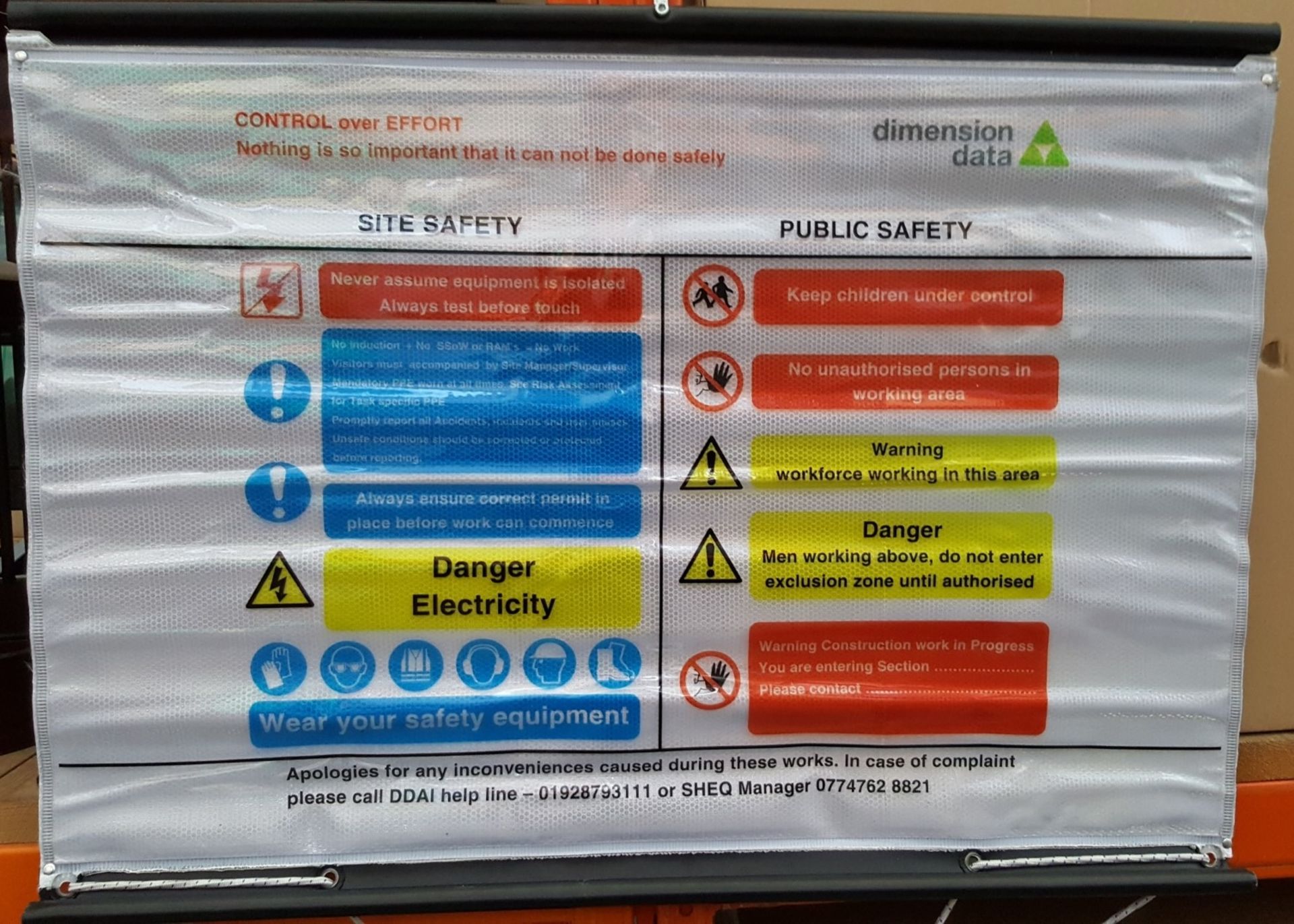 3 x Fold Up Health And Safety Signs And Quad Pod Stand (Stand Not Complete) - Ref RC156 - CL011 - Lo