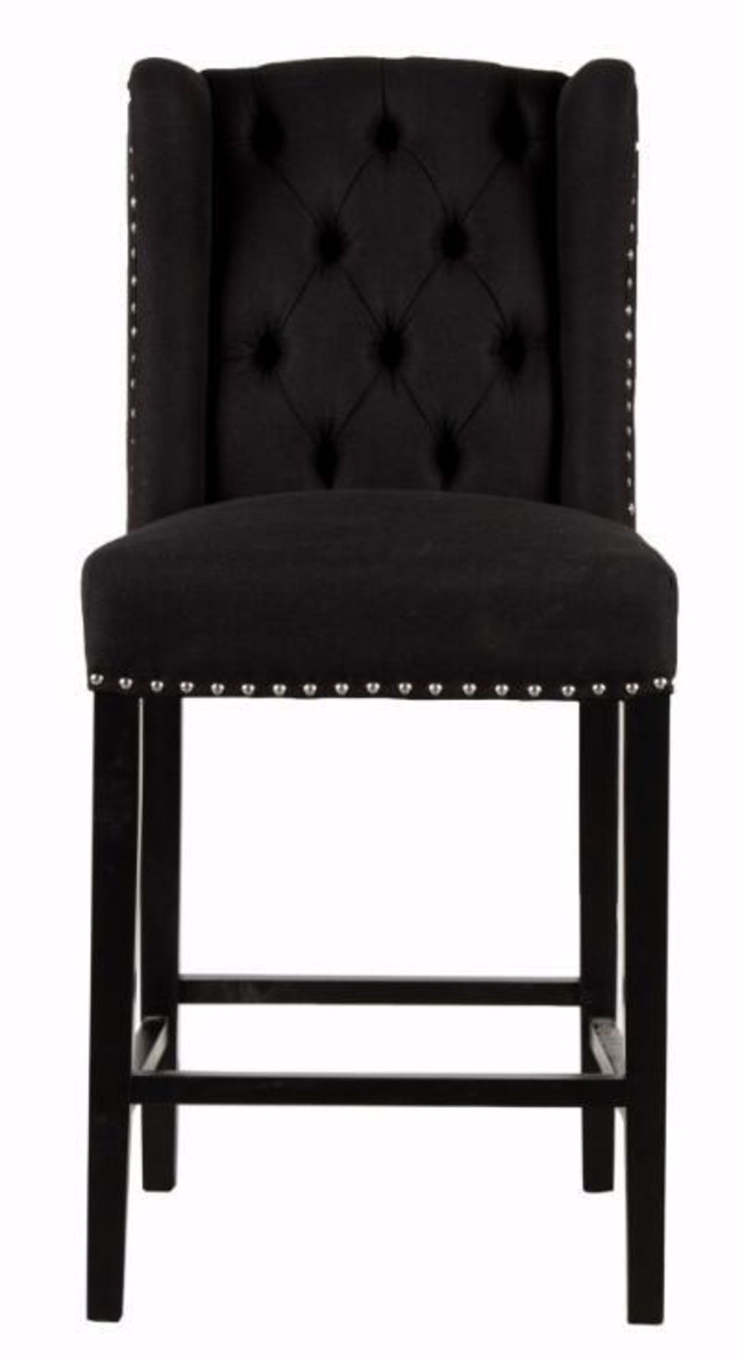 2 x HOUSE OF SPARKLES Luxury Wing Back Bar Stools Richly Upholstered In Dark Grey Velvet - Brand New - Image 8 of 12