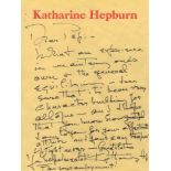 HEPBURN KATHARINE: (1907-2003) American Actress, Academy Award winner. A.L.S.