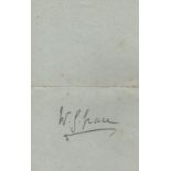 GRACE W. G.: (1848-1915) English Cricketer. A good fountain pen ink signature ('W. G.