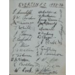 EVERTON FC: A page contained within an autograph album individually signed by 28 members of Everton