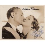 THIN MAN THE: Signed sepia 10 x 8 photograph by both William Powell and Myrna Loy individually,