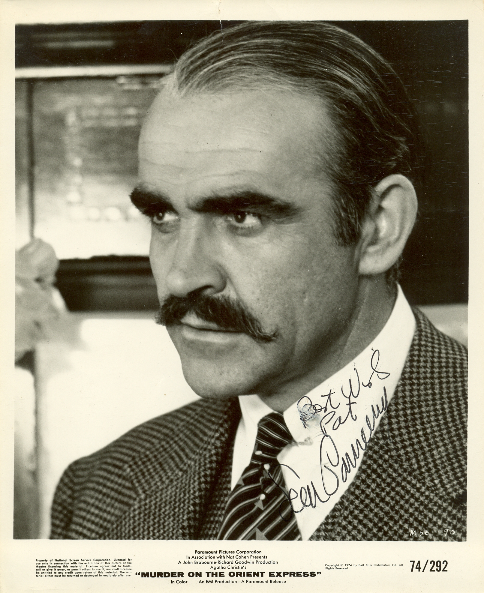 CONNERY SEAN: (1930- ) Scottish Actor, famous for his portrayal of James Bond. Academy Award winner.