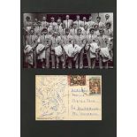 GERMANY NATIONAL FOOTBALL TEAM 1970: A good multiple signed postcard by the German professional