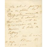 HUGO VICTOR: (1802-1885) French Poet and Novelist. A.L.S., `Victor H.´, one page, small 8vo, n.p.