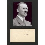HITLER ADOLF: (1889-1945) Fuhrer of the Third Reich 1934-45. A good signed 6.