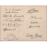 CRICKET: A good and unusual set of twelve vintage signatures by a ‘country house’ XI and official