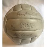 ENGLAND FOOTBALL: A good white leather 'New Excella' football individually signed by fourteen