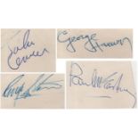 BEATLES THE: A good set of four individually signed stiff white 12mo cards by each of The Beatles