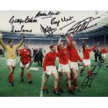 ENGLAND FOOTBALL: Signed colour 10 x 8 photograph by eight members of the England World Cup winning