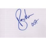 JAMES BOND: Individually signed white cards by various film actors, all