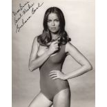 JAMES BOND: Selection of signed postcard photographs and slightly larger, a few 8 x 10s.