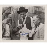 HIGH NOON: A good signed 10 x 8 photograph by both Fred Zinnemann (director) and Stanley Kramer