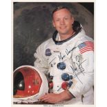 APOLLO XI: An excellent set of three individual signed colour 8 x 10 photographs by the crew