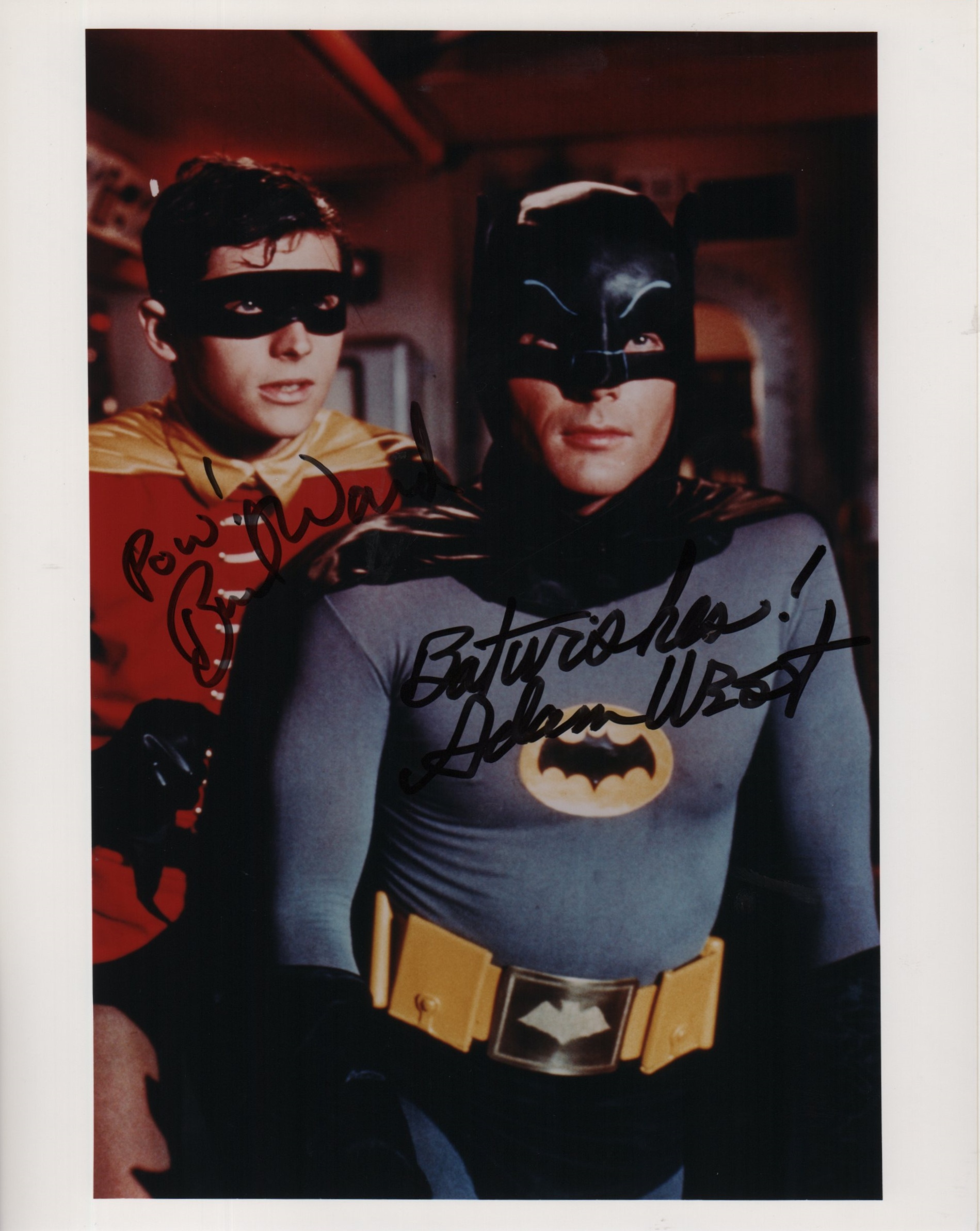 BATMAN: Signed colour 8 x 10 photograph by both Adam West (Batman) and Burt Ward (Robin)