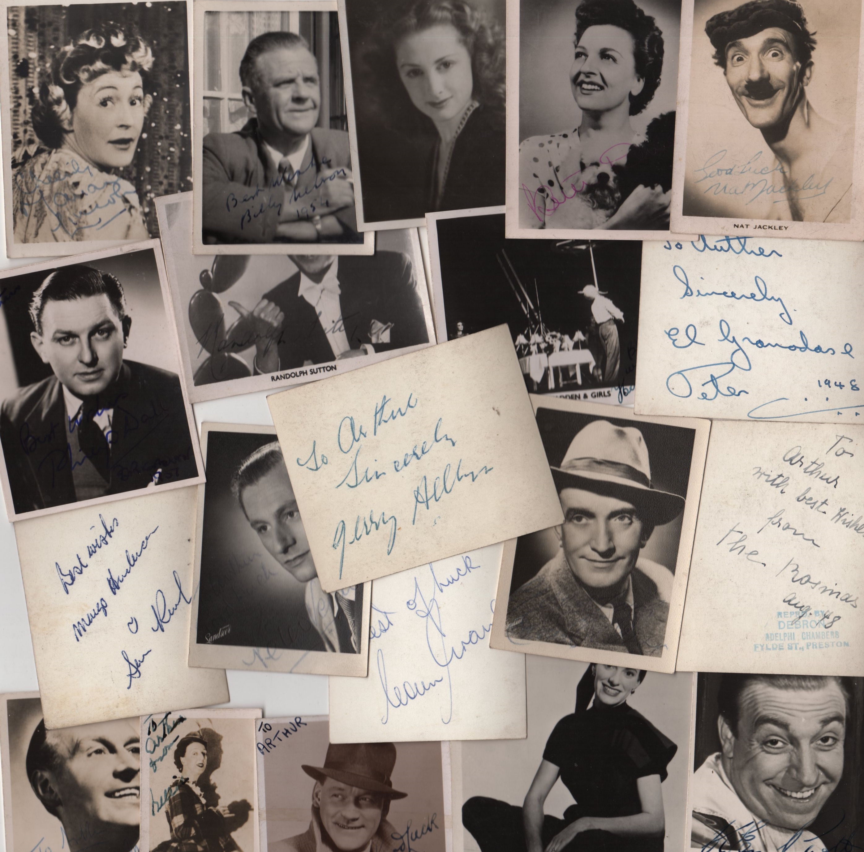 ENTERTAINMENT: Selection of vintage signed postcard photographs and some slightly and a few larger - Image 8 of 9