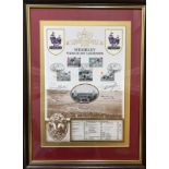 FOOTBALL: A limited edition 9 x 13 philatelic print issued to commemorate the 75th Anniversary of