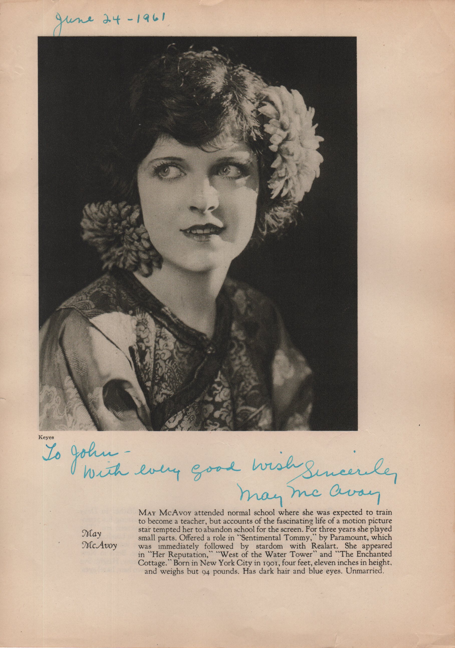 SILENT SCREEN: Selection of vintage signed sepia 4to pages by various Silent Screen actresses, - Image 3 of 11