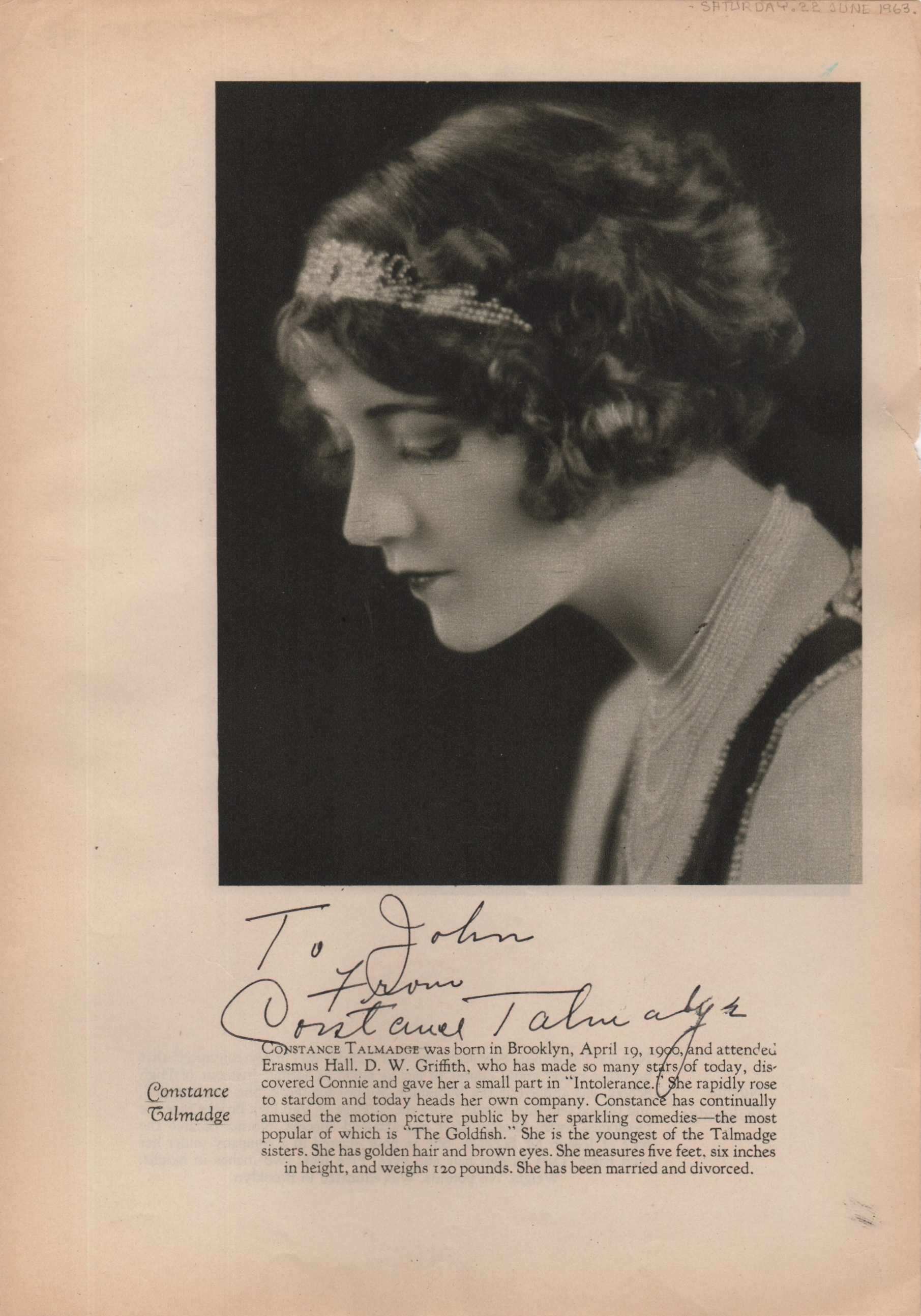 SILENT SCREEN: Selection of vintage signed sepia 4to pages by various Silent Screen actresses, - Image 5 of 11