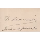 LEONCAVALLO RUGGERO: (1857-1919) Italian Composer. A fine vintage fountain pen ink signature ('R.