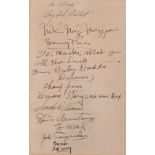 JAZZ: An unusual multiple signed 8vo sheet of notepaper by various jazz musicians