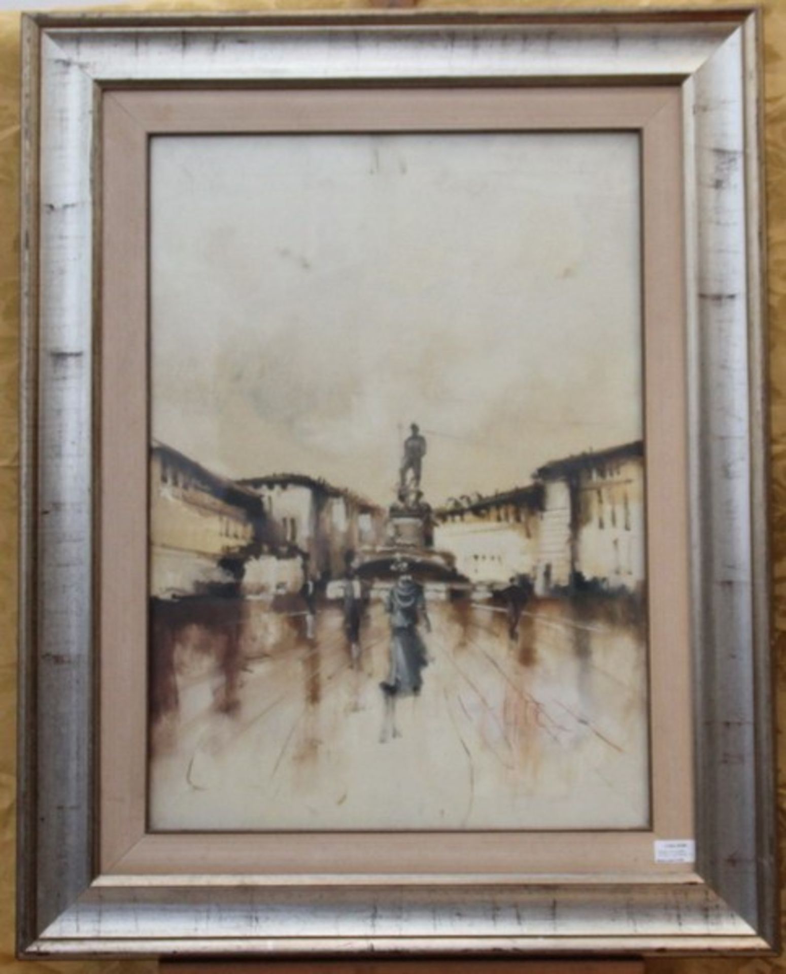 N. 4180 (V.F. 922) PIAZZA OLIO SU TELA, FIRMATO LUIGI ROMA, CM. 50X70