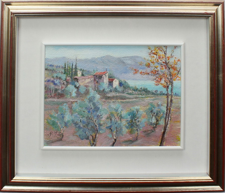 Paesaggio a Bardolino, Donà, olio, cm. 35x25
