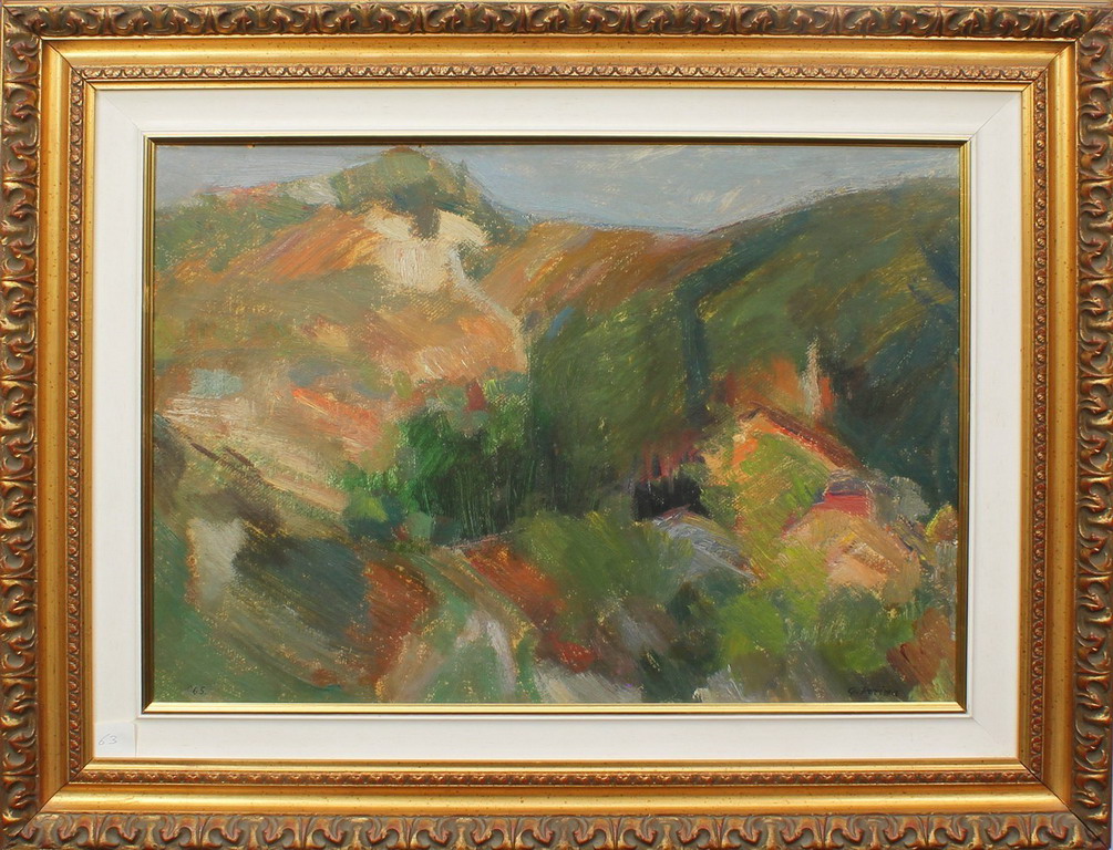 Paesaggio a Bardolino, Perina, olio, cm. 70x50