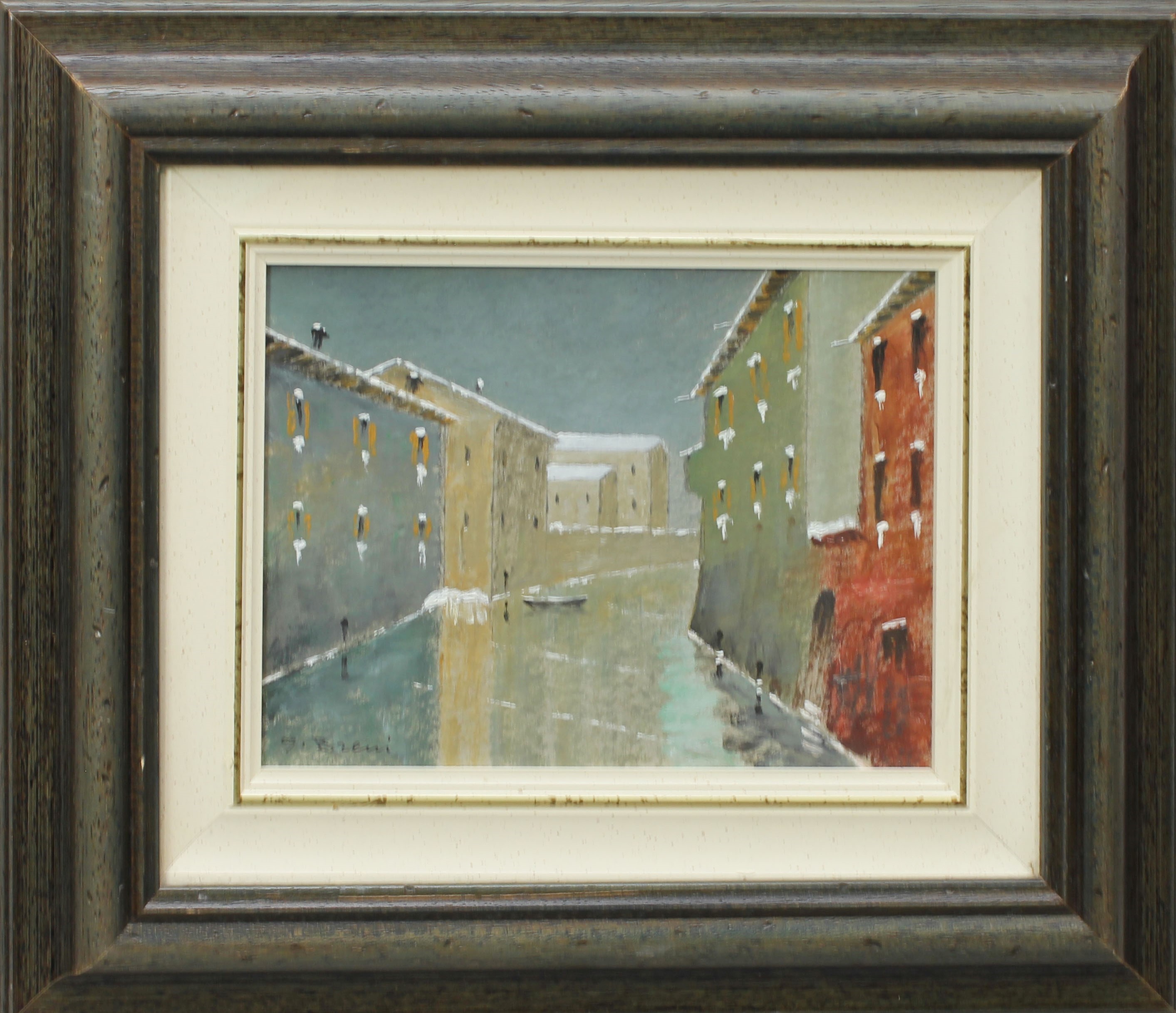 Rio di Mantova, a firma G. Breni, dedica del pittore sul retro, olio, cm. 20x15