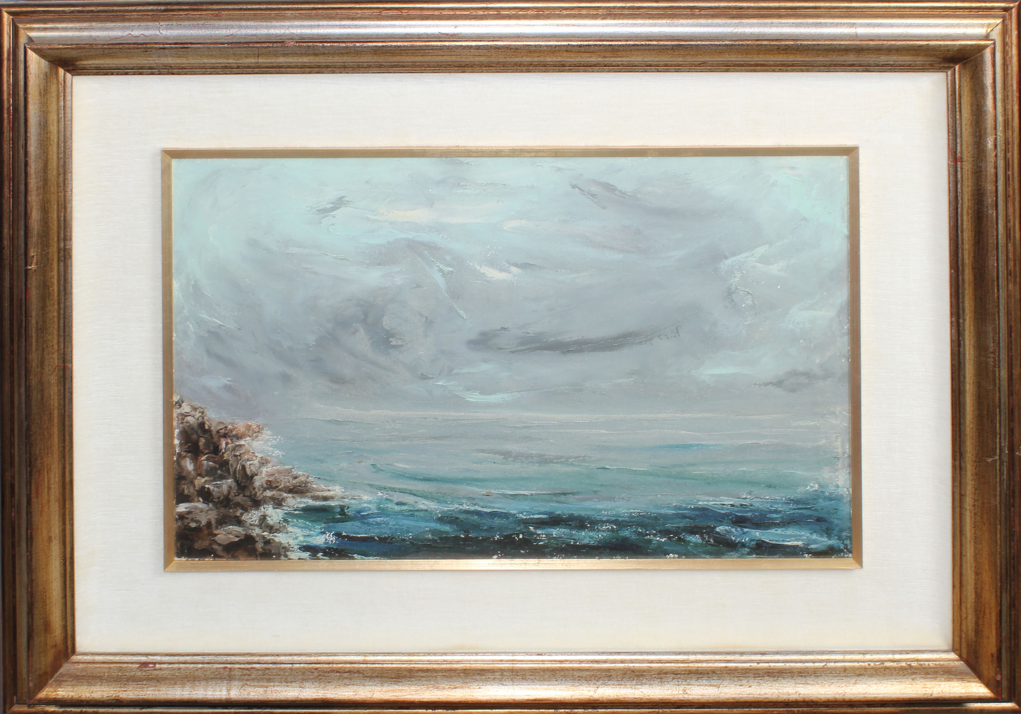 Paesaggio marino, a firma Di Cristina 1967, olio su tela, cm. 58x38