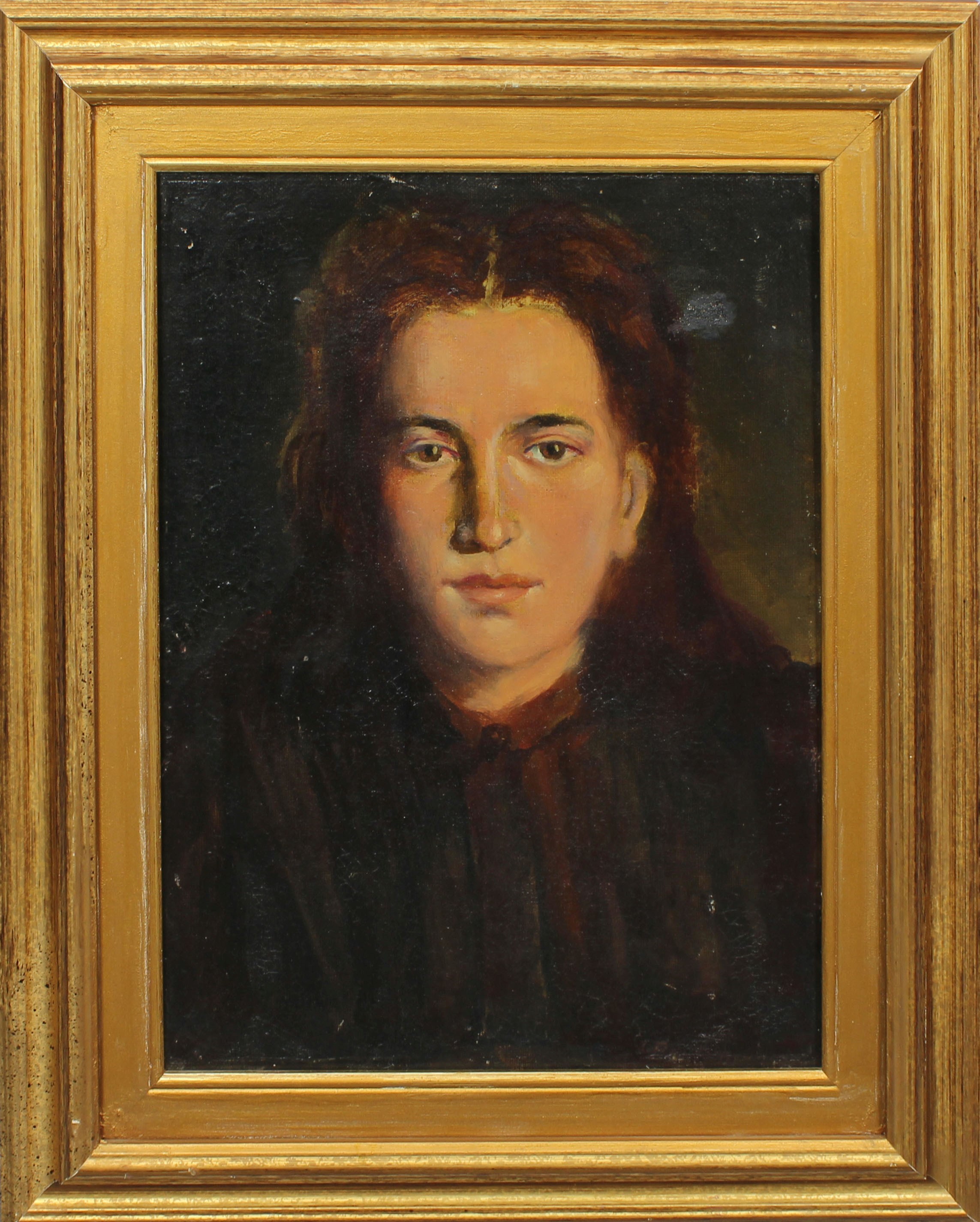 Ritratto di donna, nel retro la firma Bonfanti 1926, olio su tela, cm. 30x40