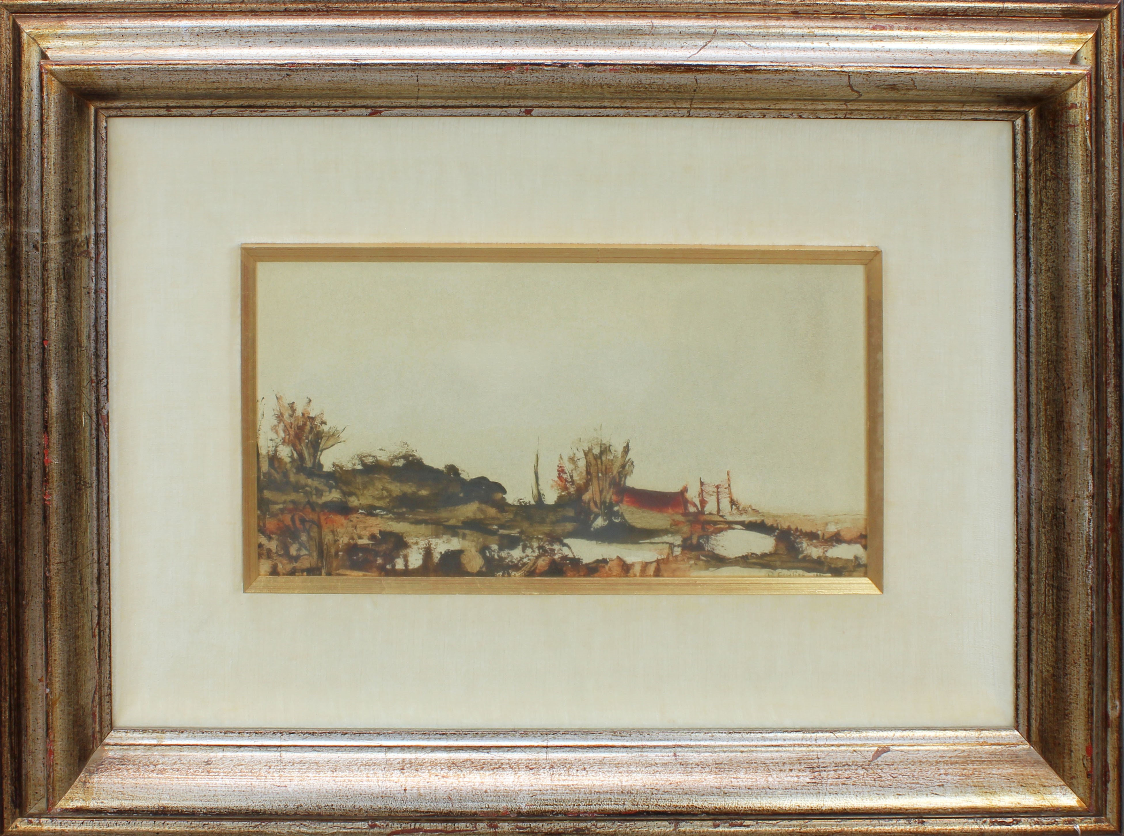 Paesaggio, a firma Di Cristina, tecnica mista, cm. 34x18