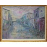 Venezia, siglato a destra, olio su tela anni 30/40, cm. 49x39