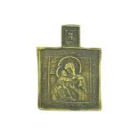 Pettorale in bronzo, Madre di Dio della Passione, ambito dei Vecchi Credenti, Russia XIX sec. cm.