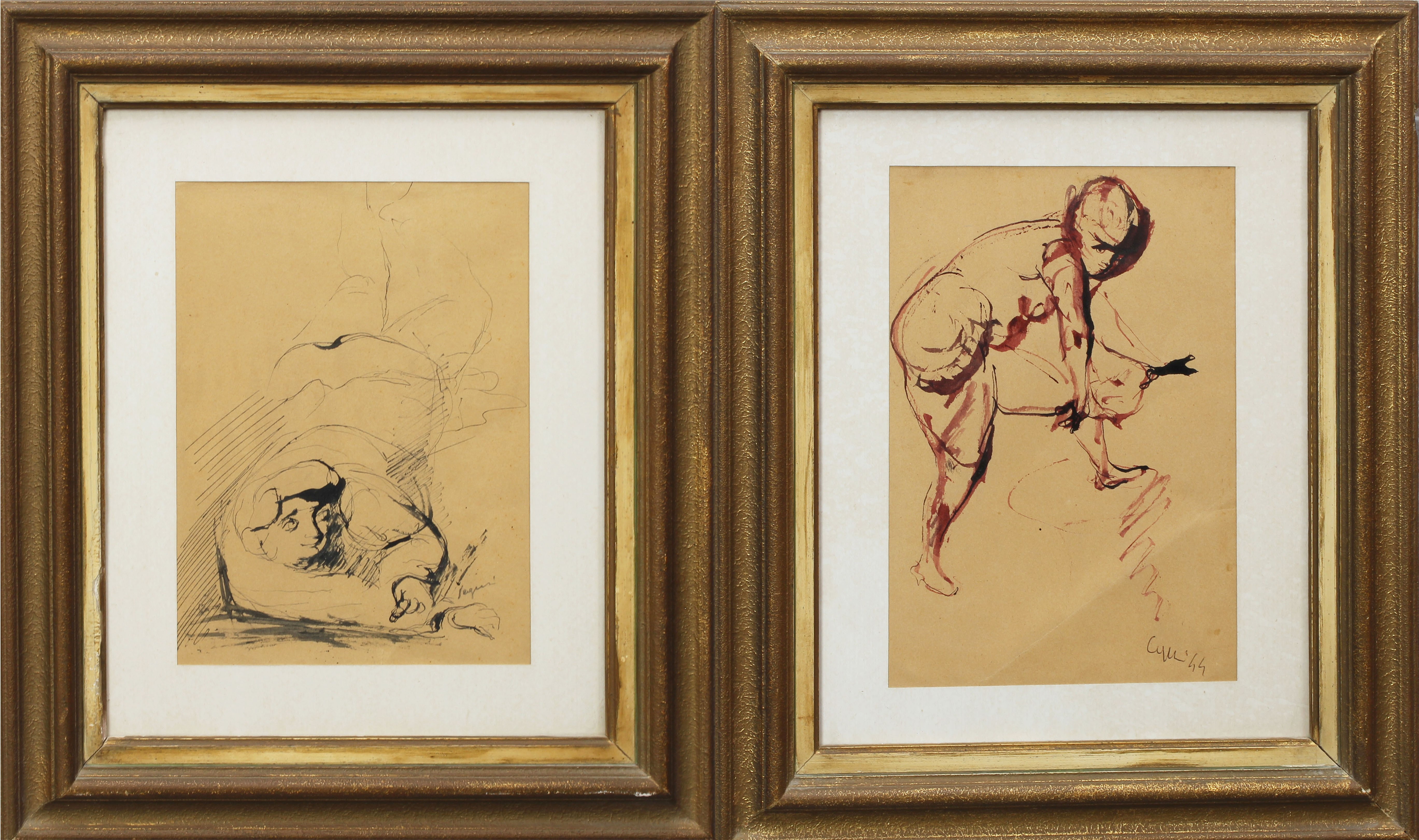 Nudi di donna, coppia di acquerelli, a firma Seguri 44 e una solo Seguri, cm. 17x24 circa - Image 2 of 2