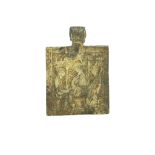 Pettorale in bronzo, ambito dei Vecchi Credenti, Russia XIX sec. cm. 5x7