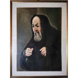 Ritratto di frate, firmato Lamanna 69, olio, cm. 50x70