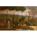 Veduta di Villa Pepe Catanzaro, olio su tela, cm.82x50