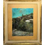 Case sul monte, Gualtiero Passani, olio su faesite, cm. 28x38