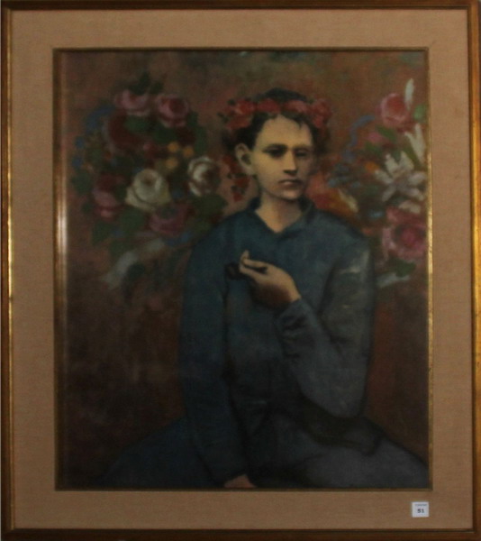 Ragazzo del periodo blu, copia di dipinto, cm. 45x57