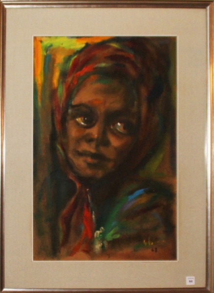 Volto di ragazza, olio su faesite, Lamanna, cm.35x55