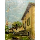 Villa del Fanfo , firmato A. Parton? 1891, olio su tela, cm. 40x32