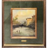 Scorcio di città, olio su tela, cm. 22x28, a firma L. Cargnel (si presume Lucio Cargnel nato Treviso
