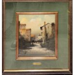 Scorcio di città, olio su tela, cm. 22x28, a firma L. Cargnel (si presume Lucio Cargnel nato Treviso