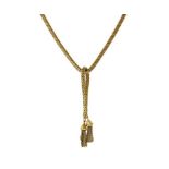 Collana oro giallo 18 Kt con pendenti a fiocchi, gr. 40,5