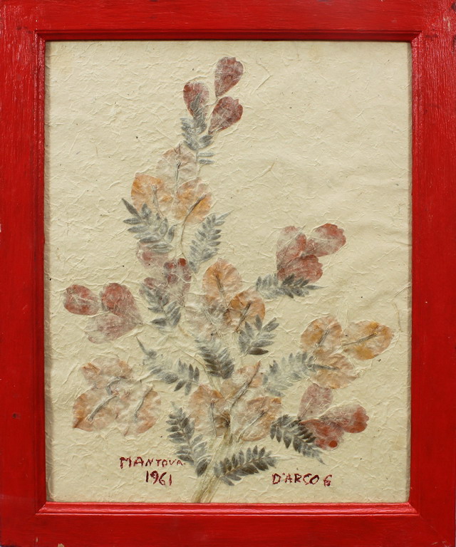 Fiori, collage, della marchesa Giovanna D'arco, Mantova 1961, cm. 33x25