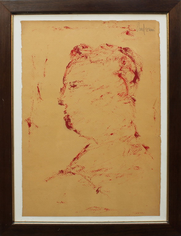 Ritratto, pastello, Franco Andreani, Mn 1920 - Roma 1972, anno 1950/1955, cm. 35x50